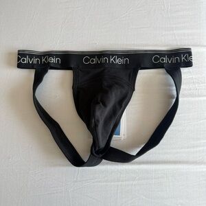 Calvin Klein Athletic Jock Strap Mens M Black Cotton Stretch Underwear Sexy